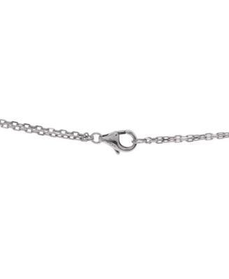  2 Diamonds Love Pendant Necklace 18K White Gold with Diamonds 16.25"