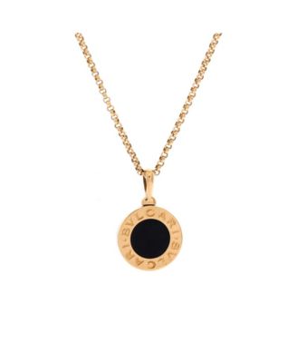 Pendant Necklace 18K Gold with Onyx 17.25"
