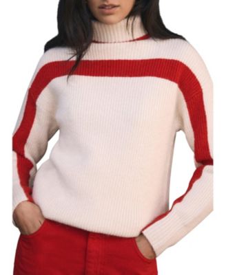 Women's Contrast Stripe Sweater