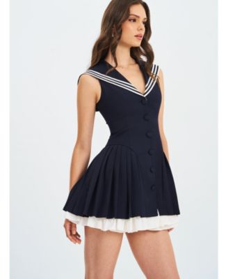  Calliope Sailor Pleated Mini Dress