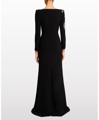 Slipper Orchid Floral-Embellished Maxi Dress