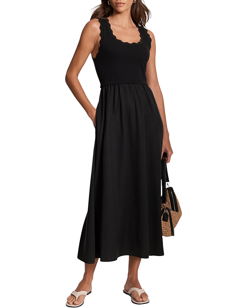 Mint Velvet Women's Scallop Trim Sleeveless Midi Dress