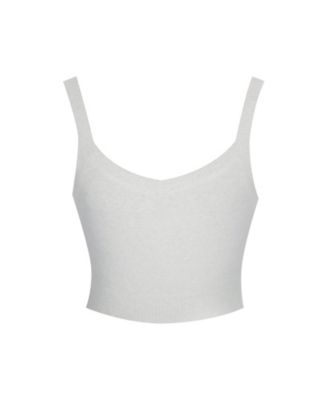  Selene Wool-Blend Ribbed Knit V-Neck Top