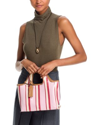 Mini Dual Stripe Canvas Market Tote Bag