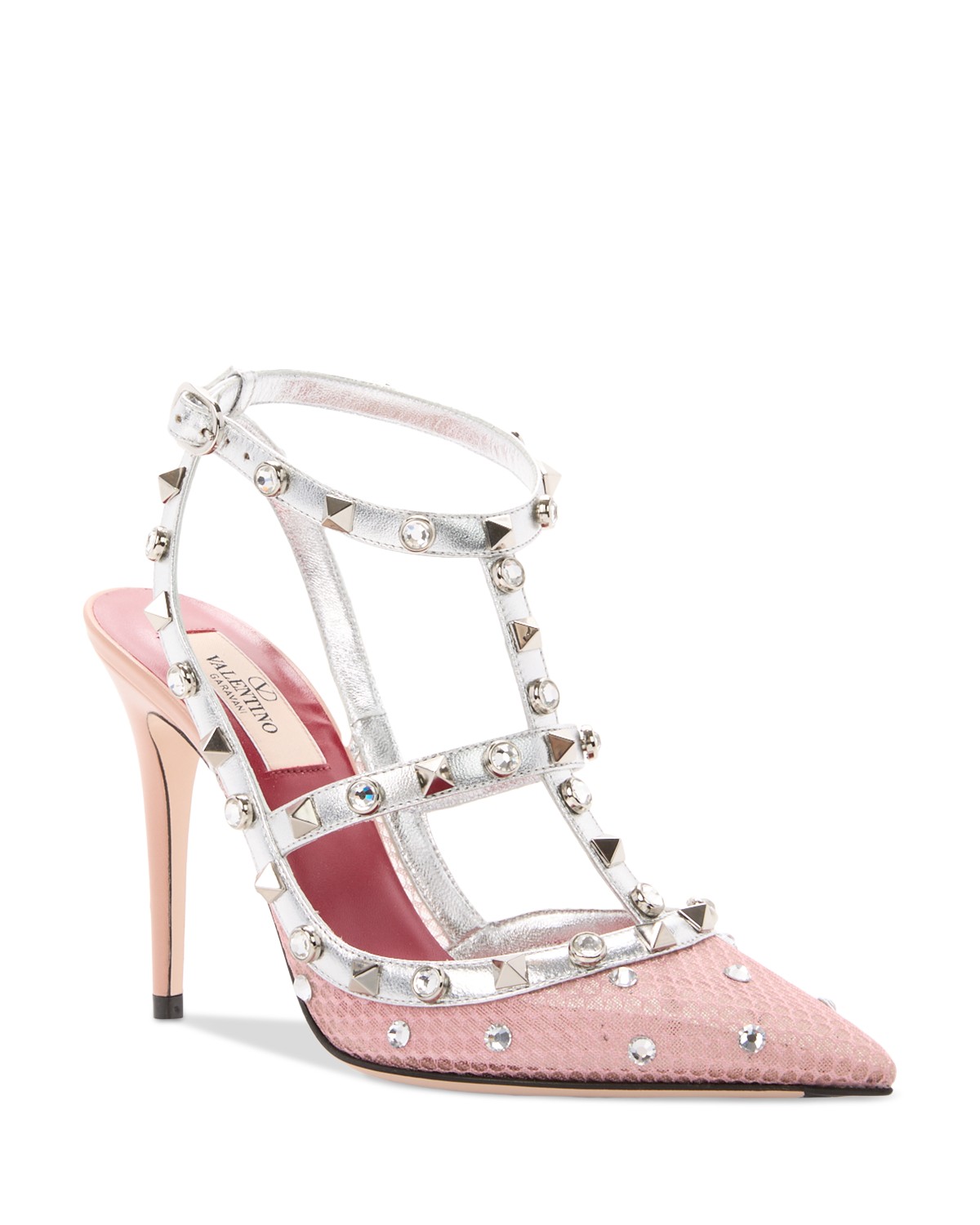 Rockstud Leather & Mesh Pumps