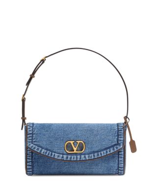 DeVain VLogo Small Denim Shoulder Bag