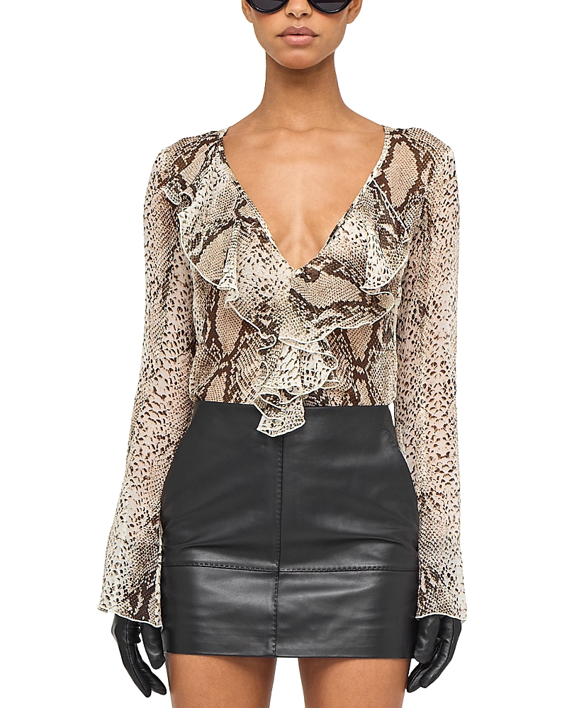 Ronny Kobo Klaire V Neck Silk Blouse