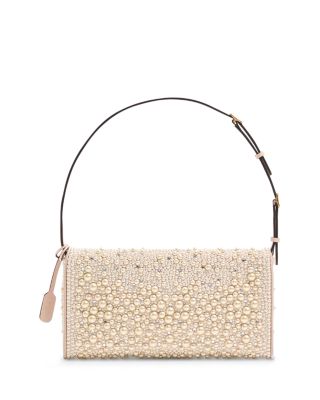 DeVain VLogo Small Shoulder Bag With Pearls And Rhinestones