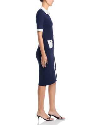 Elbow Sleeve Rib Sweater Dress