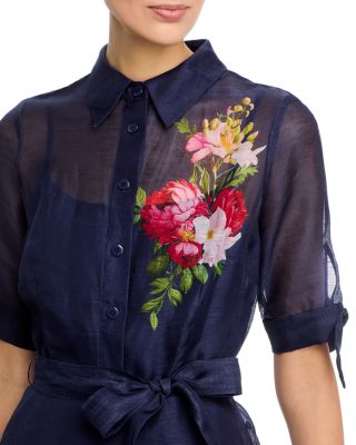 Floral Border Shirtdress
