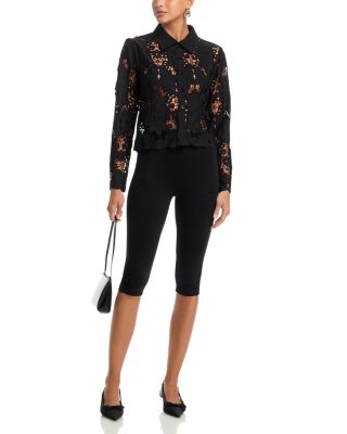 Lace Crop Long Sleeve Blouse - Exclusive