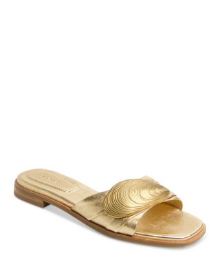 Women's Gigi Metallic Gold Slides