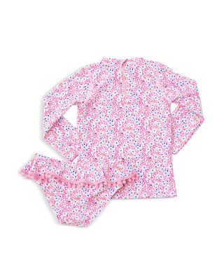 Girls' Ditsy Floral Rashguard Two Piece Swimsuit - Little Kid