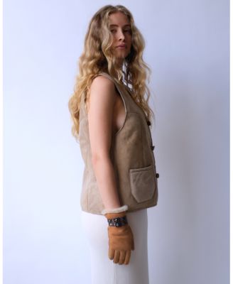  Bombera Double Face Lambskin with Contrast Buckles Gloves