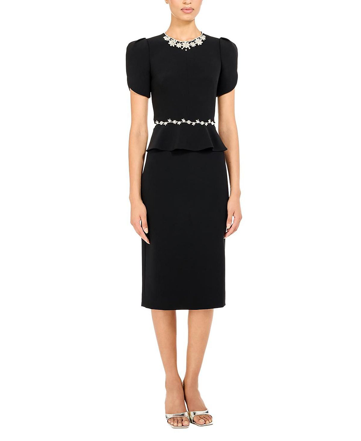 Jenny Packham Jules Floral-Embellished Midi Dress