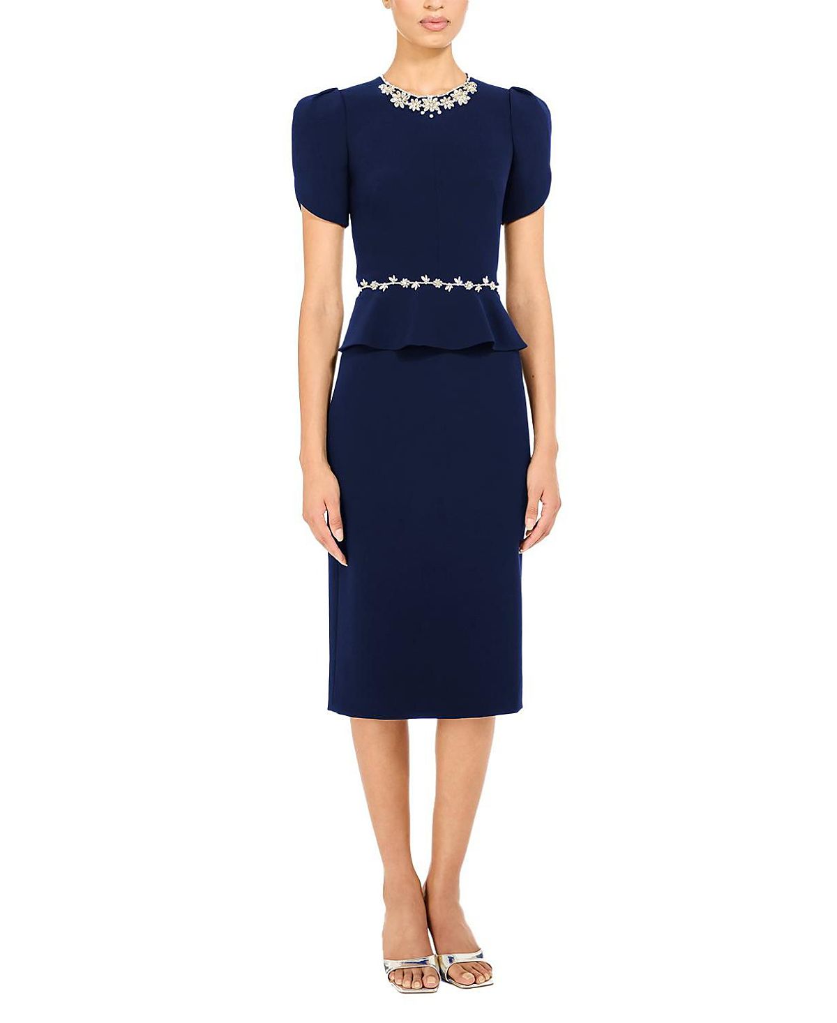 Jenny Packham Jules Floral-Embellished Midi Dress