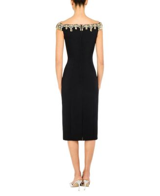  Valorie Beaded Off-Shoulder Midi Dress