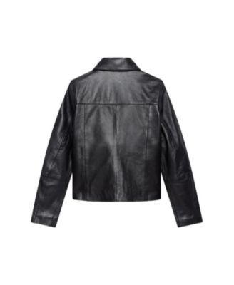  Women's Leather Pocket Detail Jacket