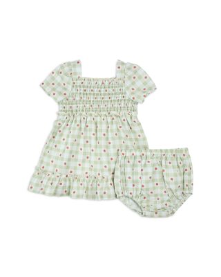 Girls' Strawberry Gingham Print Dress & Diaper Cover Set - Baby