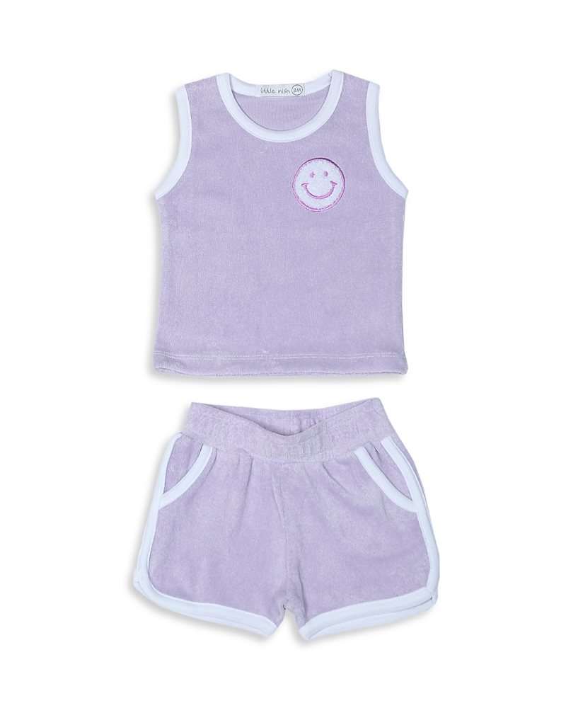 Little Mish Girls' Smile Patch Terry Top & Shorts Set - Baby