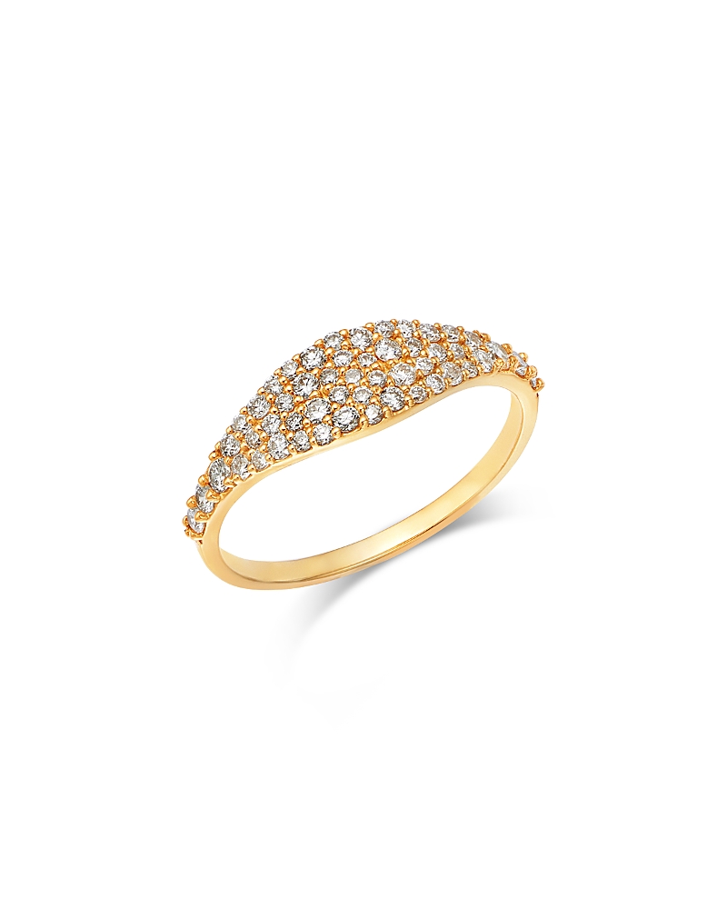 Moon & Meadow 14K Yellow Gold Lab Grown Diamond Cluster Pinky Ring