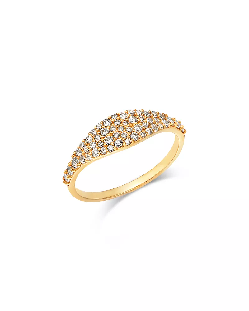Moon & Meadow 14K Yellow Gold Lab Grown Diamond Cluster Pinky Ring