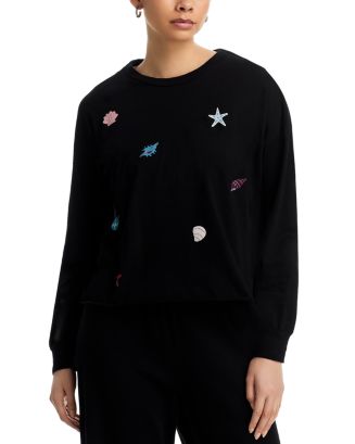 AQUA AQUA Emma Seashell Long Sleeve Tee - Exclusive | Bloomingdale's ...