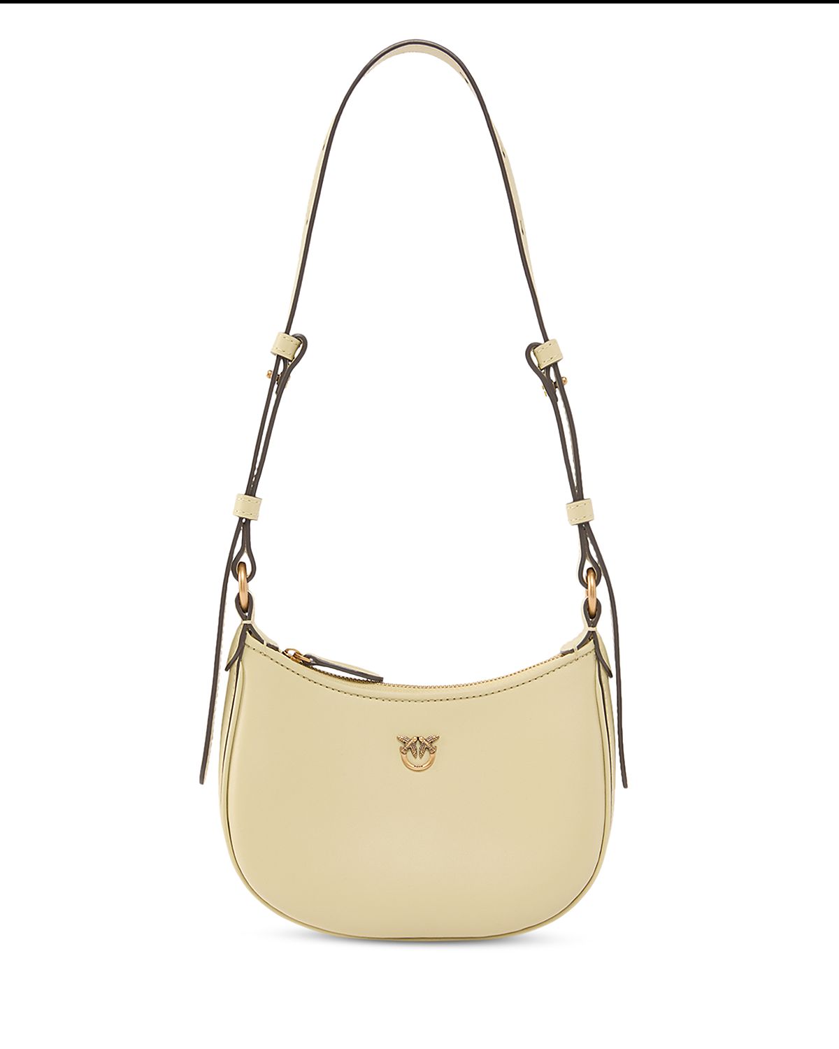 Pinko Half Moon Baby Leather Shoulder Bag
