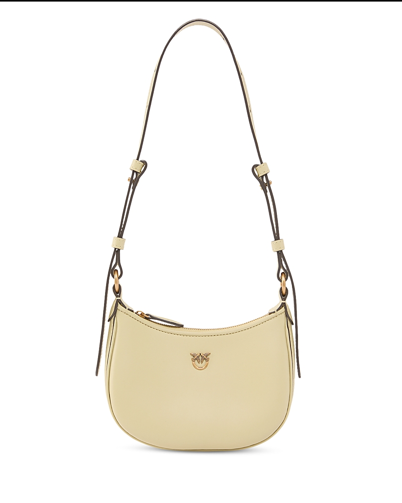 Pinko Half Moon Baby Leather Shoulder Bag