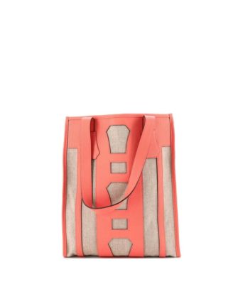 PM Petit H Bell Tote Toile and Leather