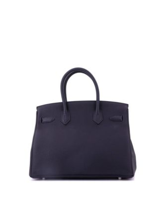 Birkin 30 Handbag Blue Togo with Palladium Hardware