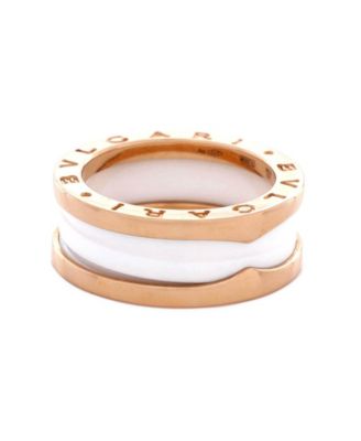  B.Zero1 Two Band Ring 18K Rose Gold and Ceramic