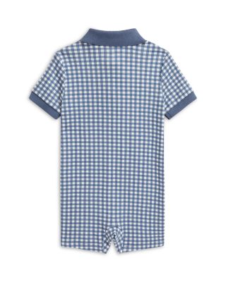 Boys' Gingham Soft Cotton Polo Shortall - Baby