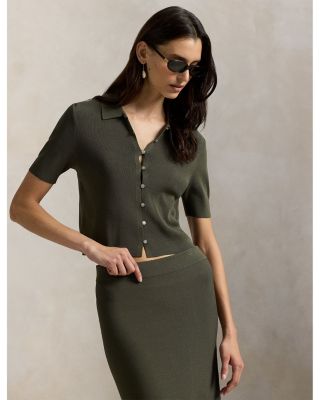 Short Sleeve Collared Cardigan