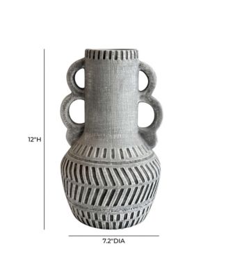 Earthenware Aztec Handled Flower Vase