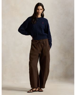 Crewneck Cable Knit Sweater