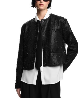 Embellished Leather Jacket