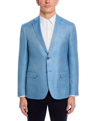 Viscose Bamboo Textured Solid Regular Fit Classic Jacket - Exclusive