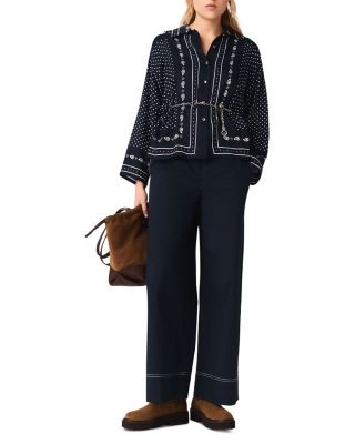 Chain Belt Bandana Print Shirt