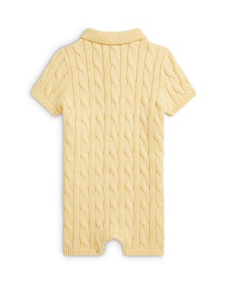 Boys' Cable Knit Cotton Polo Shortall - Baby