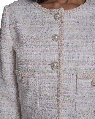 Multicolor Metallic Tweed Cropped Jacket