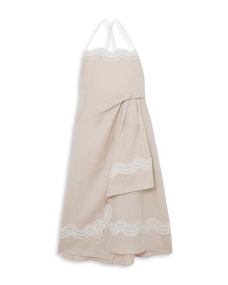 Arla Wave Trim Linen Dress
