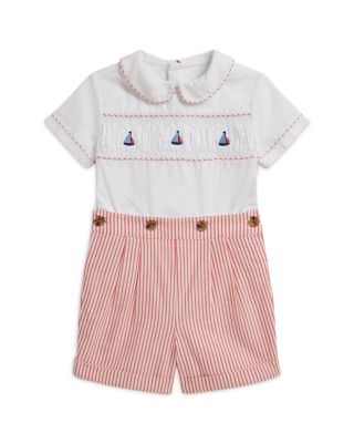 Boys' Smocked Cotton Shirt & Striped Shorts - Baby