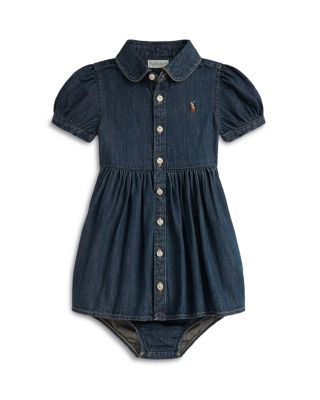 Girls' Cotton Denim Shirtdress & Bloomer - Baby
