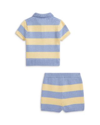 Boys' Striped Cotton Polo Sweater & Shorts - Baby