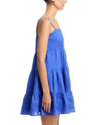 Linen Tiered Mini Dress