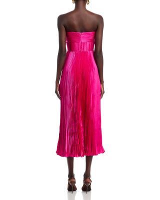 Ruched Bustier Pleated Dress