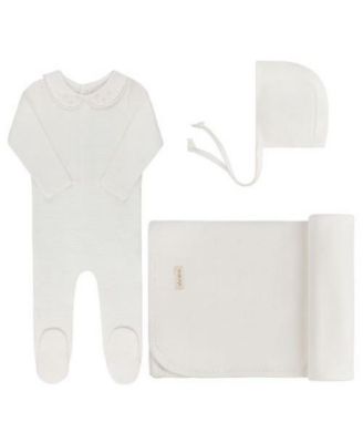 Unisex Ribbed Embroidered Collar Collection Take Me Home Set - Baby