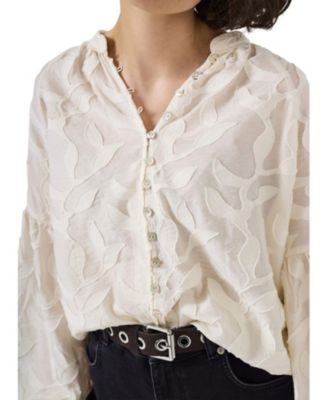  Women's Floral Jacquard Blouse