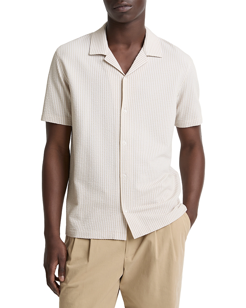Vince Seersucker Stripe Short Sleeve Cabana Shirt
